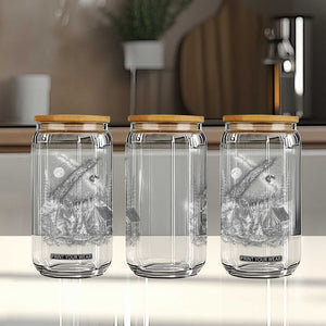 Bigfoot Camping Under Meteor Showers Glass Can Stargazer Gift