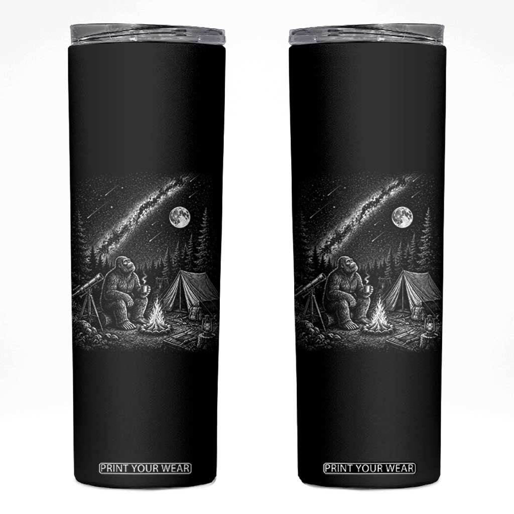 Bigfoot Camping Under Meteor Showers Skinny Tumbler Stargazer Gift