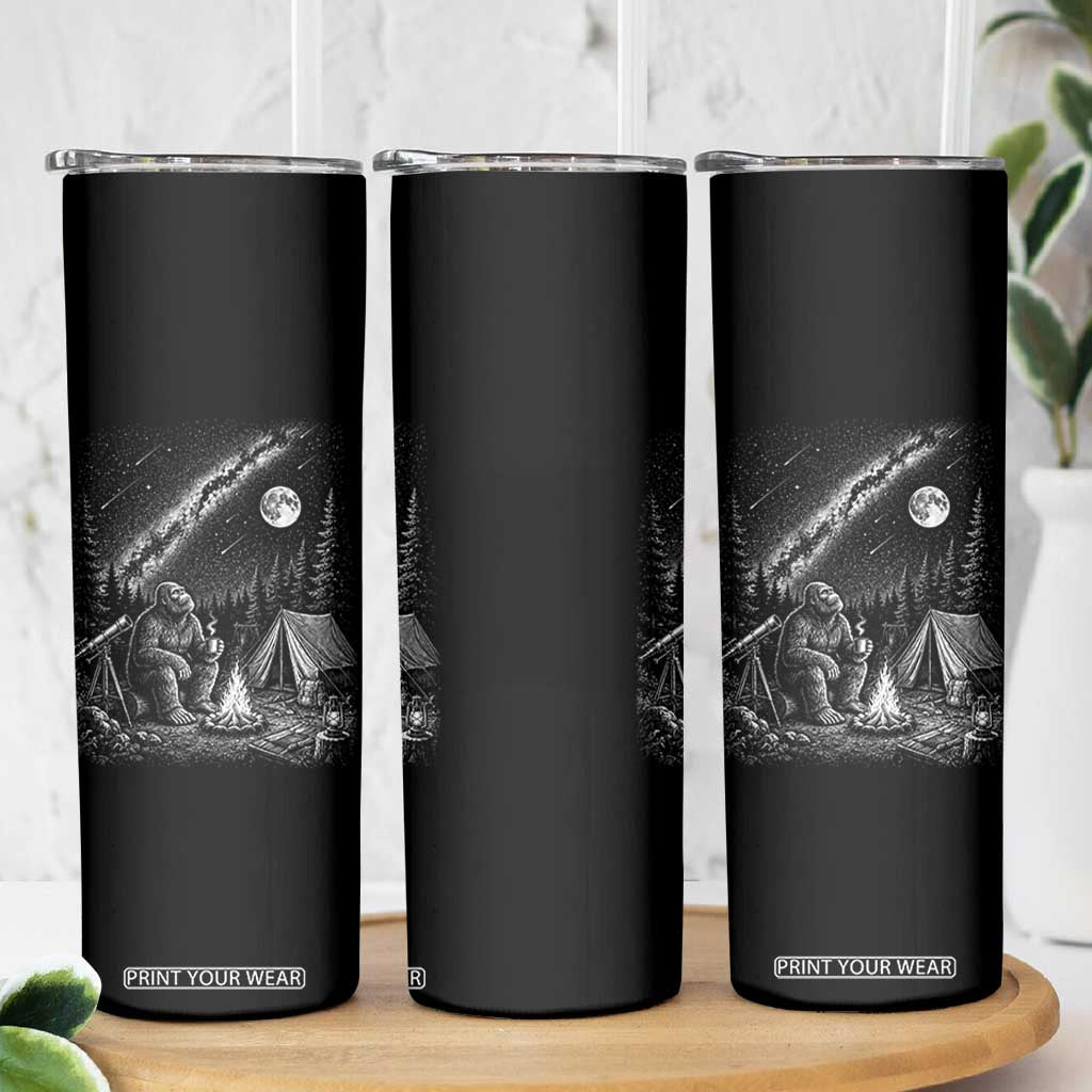 Bigfoot Camping Under Meteor Showers Skinny Tumbler Stargazer Gift