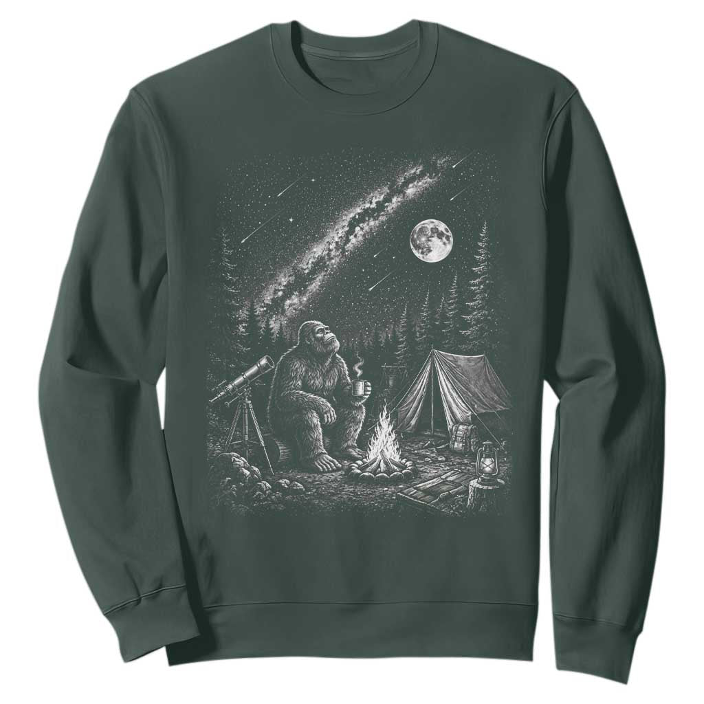 Bigfoot Camping Under Meteor Showers Sweatshirt Stargazer Gift