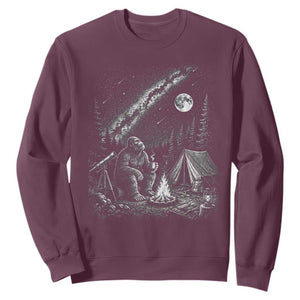 Bigfoot Camping Under Meteor Showers Sweatshirt Stargazer Gift