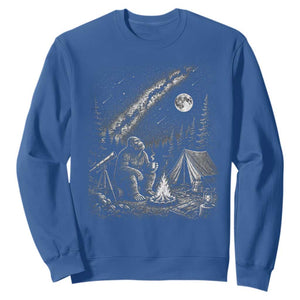 Bigfoot Camping Under Meteor Showers Sweatshirt Stargazer Gift