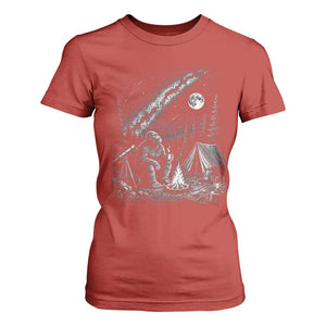Bigfoot Camping Under Meteor Showers T Shirt For Women Stargazer Gift