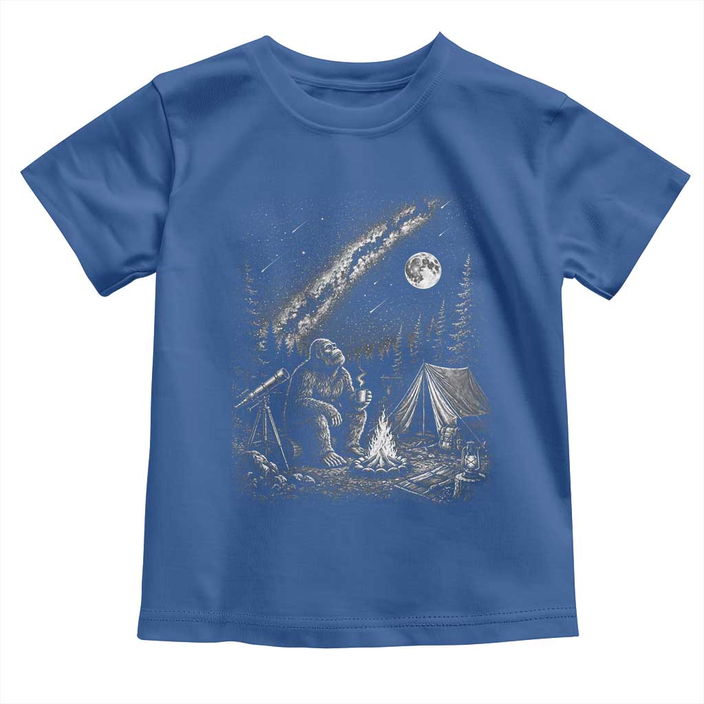 Bigfoot Camping Under Meteor Showers Toddler T Shirt Stargazer Gift