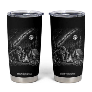 Bigfoot Camping Under Meteor Showers Tumbler Cup Stargazer Gift