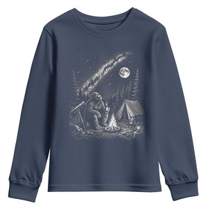Bigfoot Camping Under Meteor Showers Youth Sweatshirt Stargazer Gift