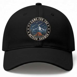I Came For The Meteor Shower Baseball Cap Funny Astronomy Camping