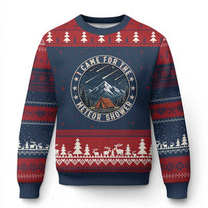 I Came For The Meteor Shower Ugly Christmas Sweater Funny Astronomy Camping