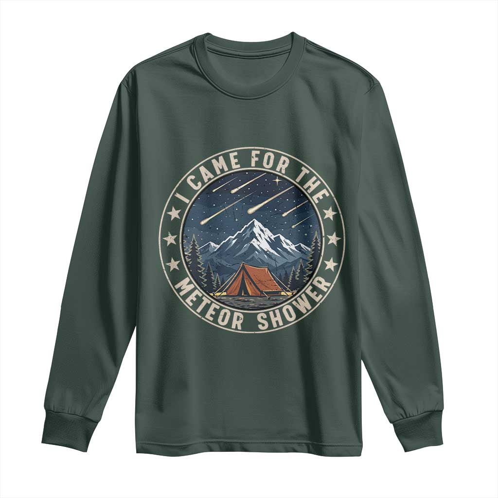 I Came For The Meteor Shower Long Sleeve Shirt Funny Astronomy Camping