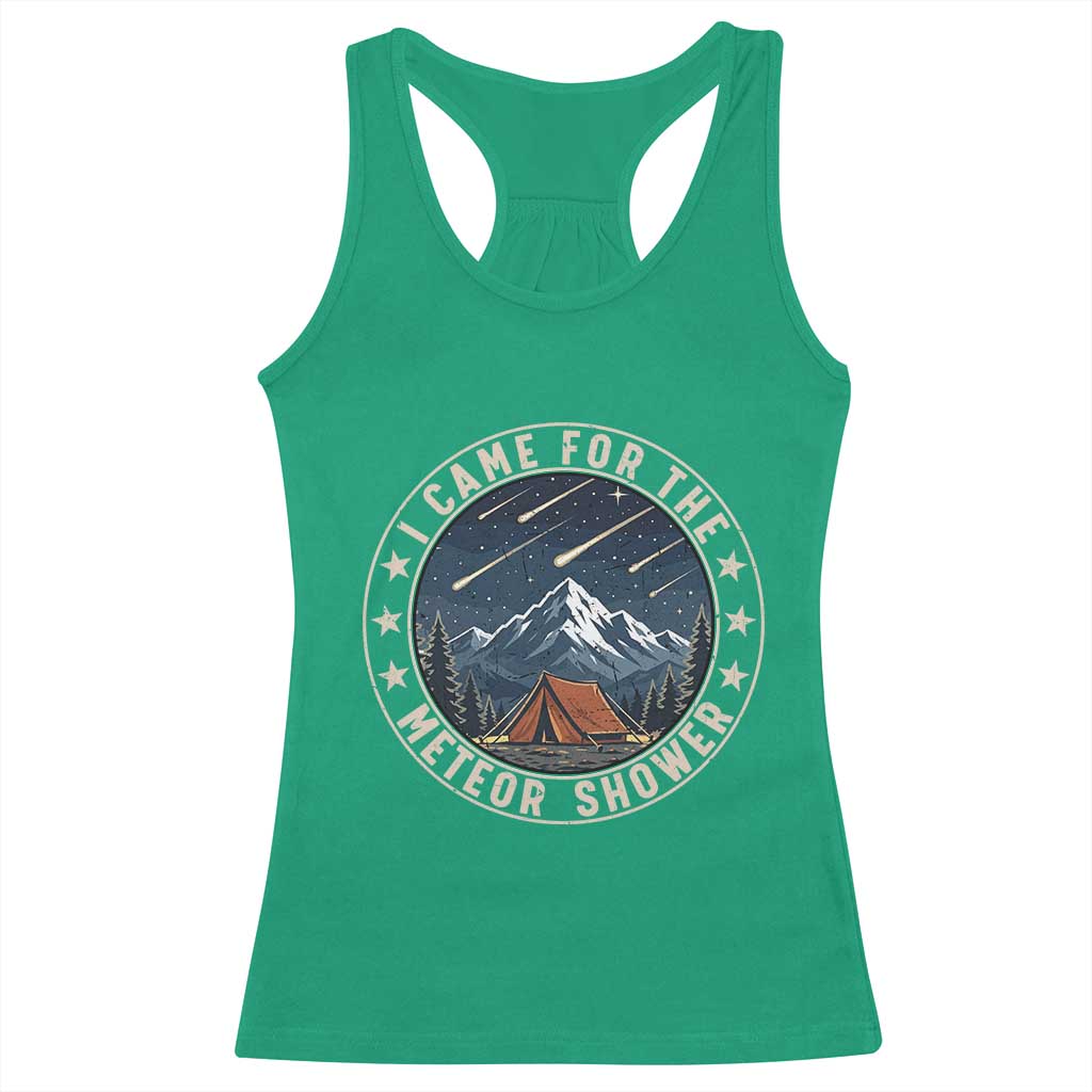 I Came For The Meteor Shower Racerback Tank Top Funny Astronomy Camping