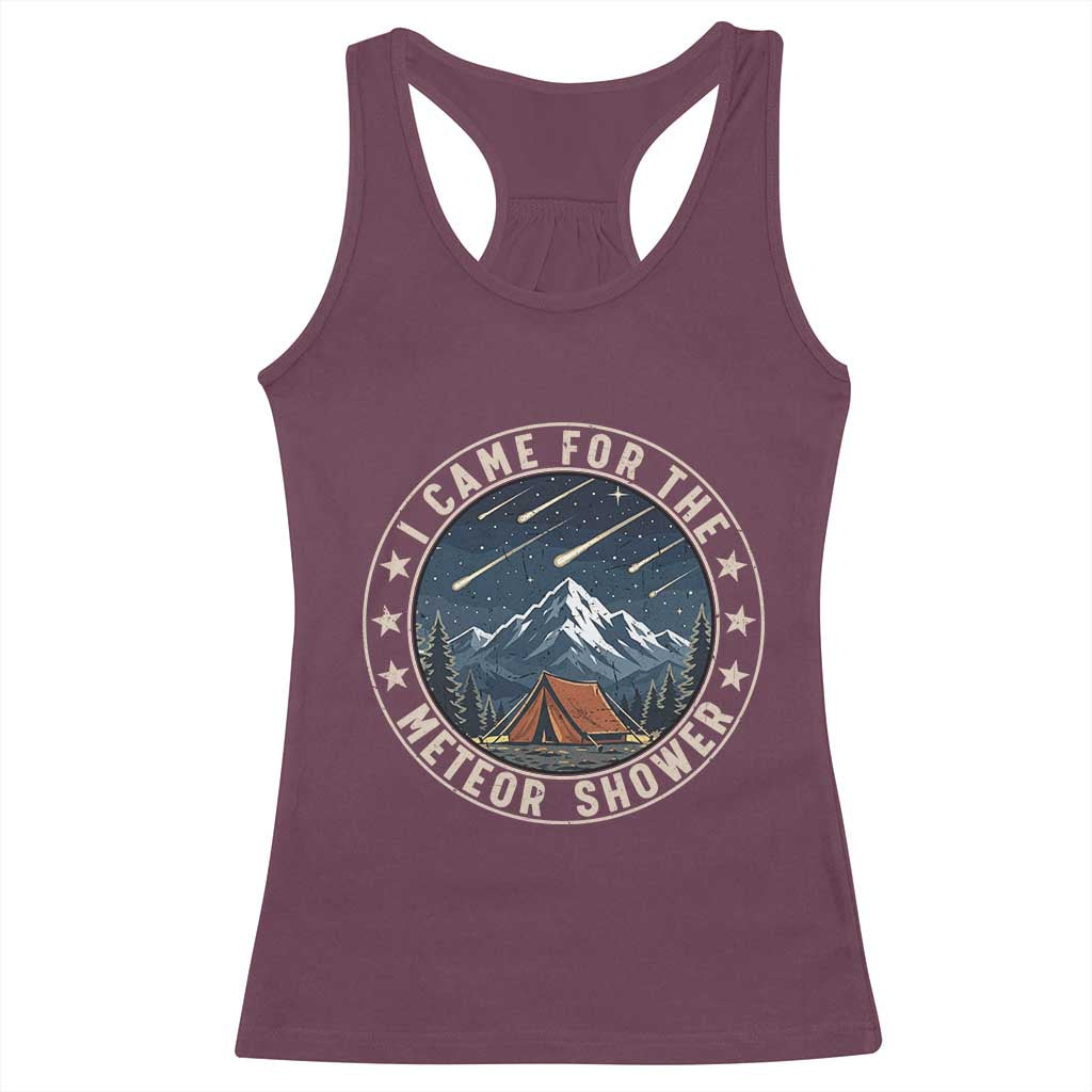 I Came For The Meteor Shower Racerback Tank Top Funny Astronomy Camping