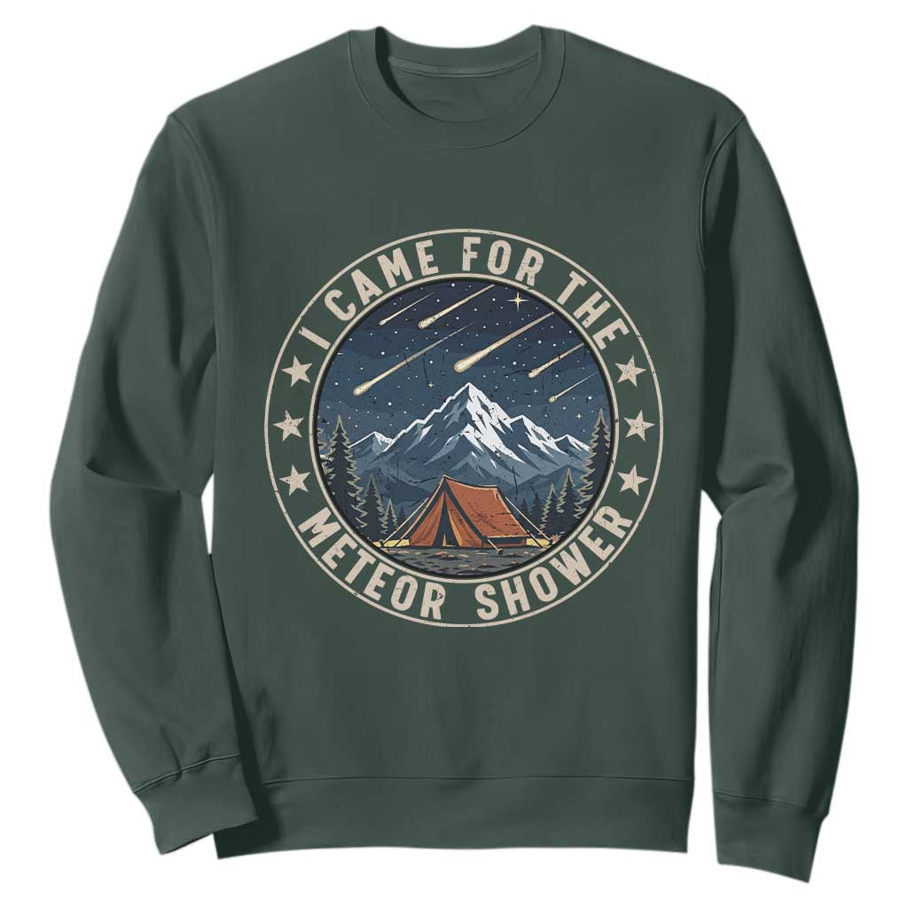 I Came For The Meteor Shower Sweatshirt Funny Astronomy Camping