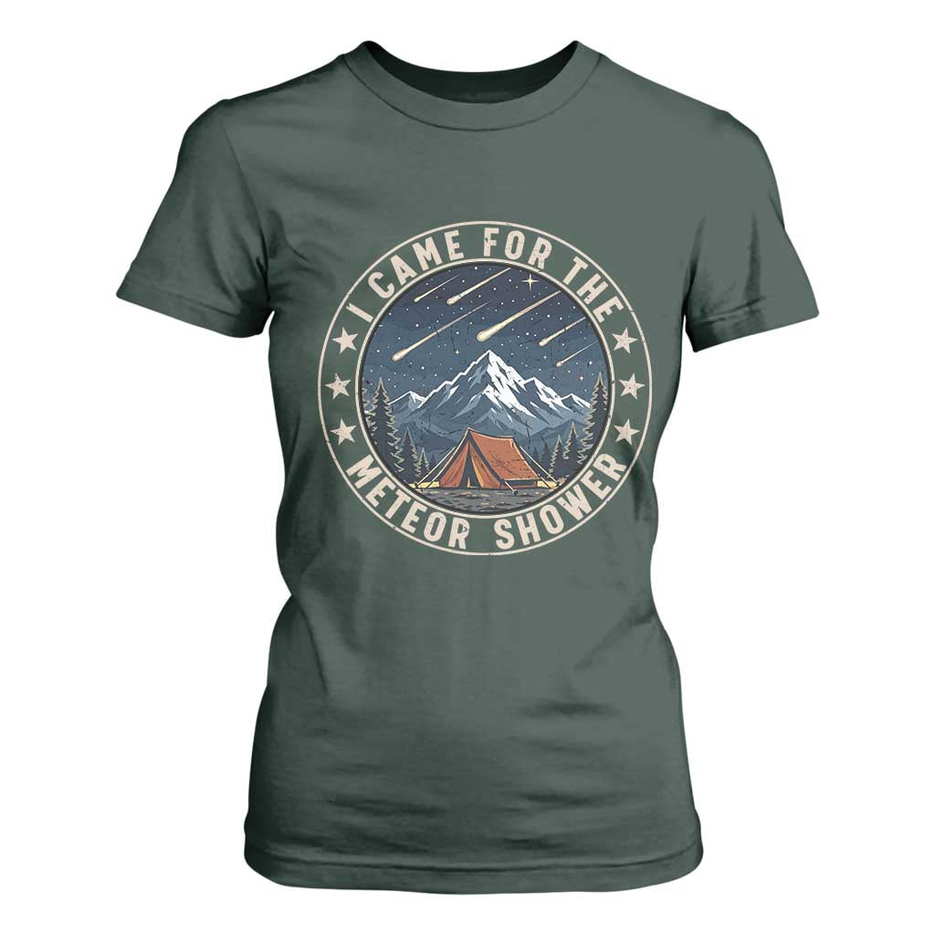 I Came For The Meteor Shower T Shirt For Women Funny Astronomy Camping