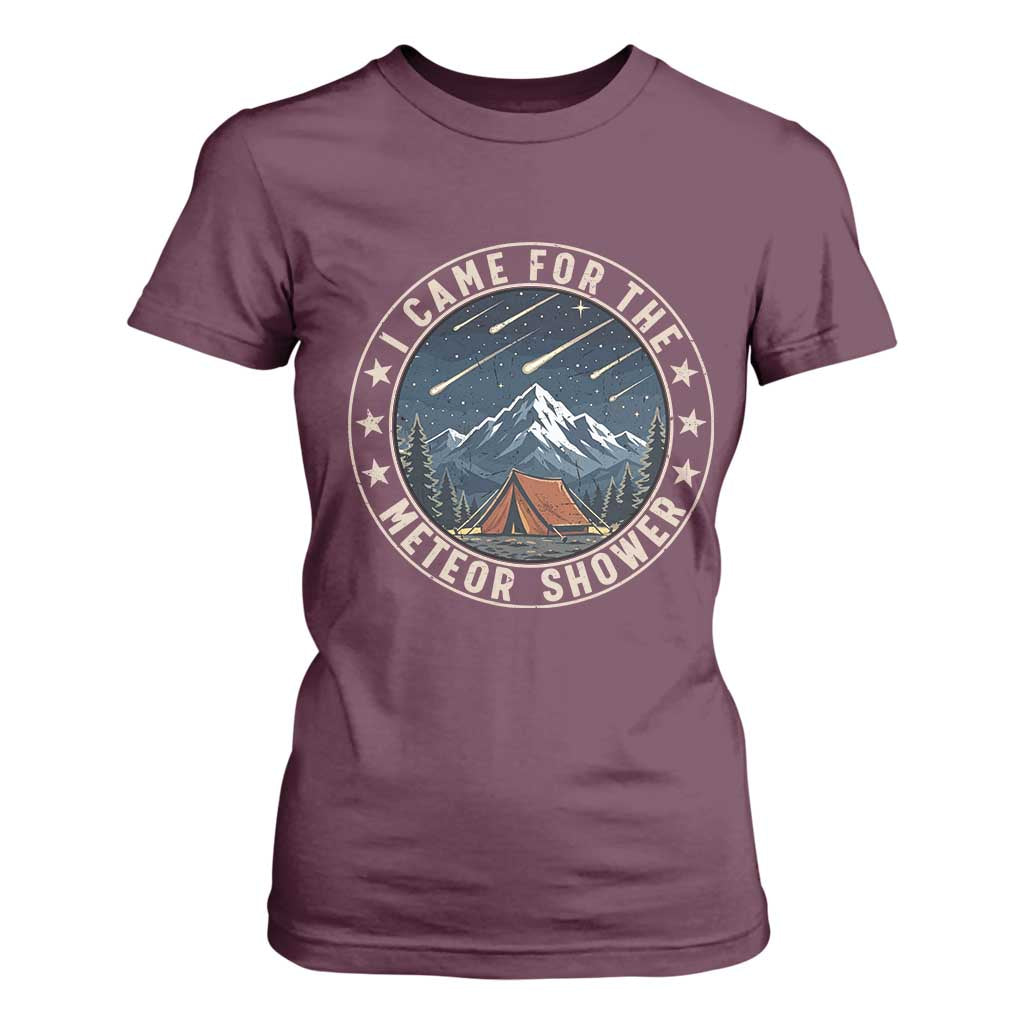 I Came For The Meteor Shower T Shirt For Women Funny Astronomy Camping