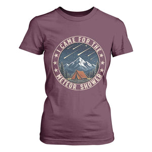 I Came For The Meteor Shower T Shirt For Women Funny Astronomy Camping
