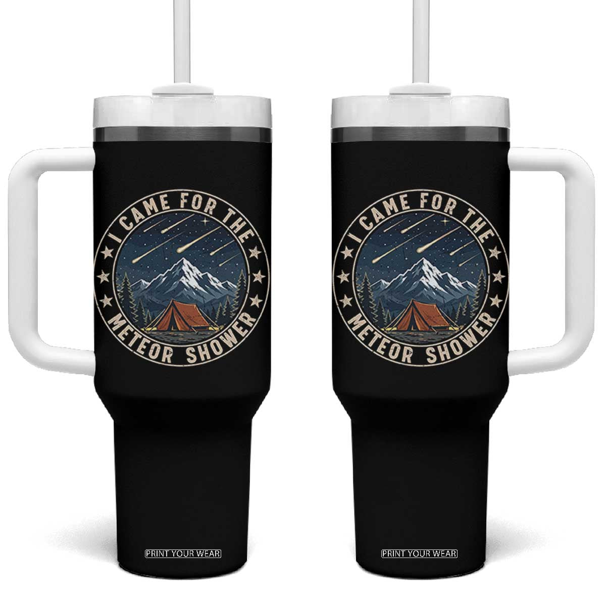 I Came For The Meteor Shower Tumbler With Handle Funny Astronomy Camping