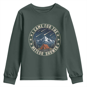 I Came For The Meteor Shower Youth Sweatshirt Funny Astronomy Camping