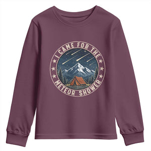 I Came For The Meteor Shower Youth Sweatshirt Funny Astronomy Camping