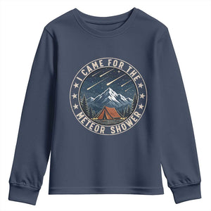 I Came For The Meteor Shower Youth Sweatshirt Funny Astronomy Camping