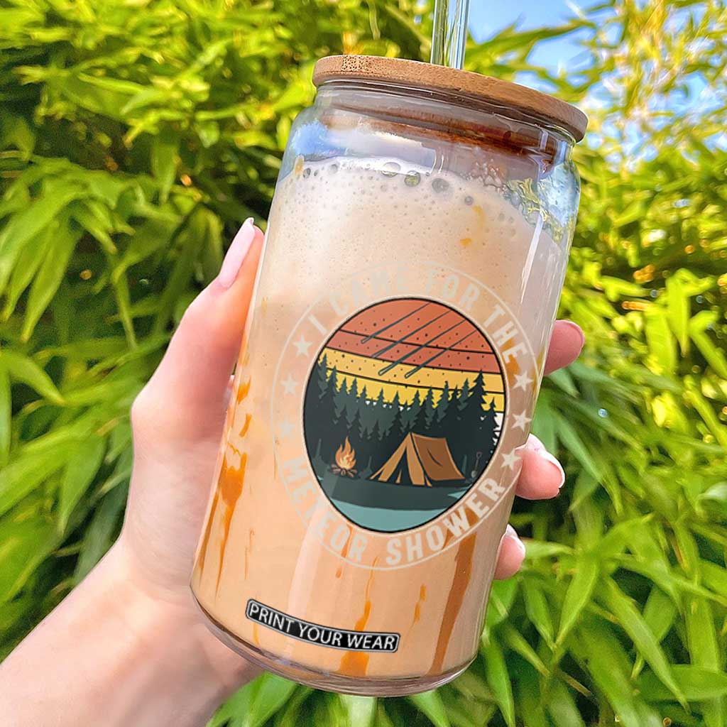 I Came For The Meteor Shower Glass Can Stargazer Camping Gift
