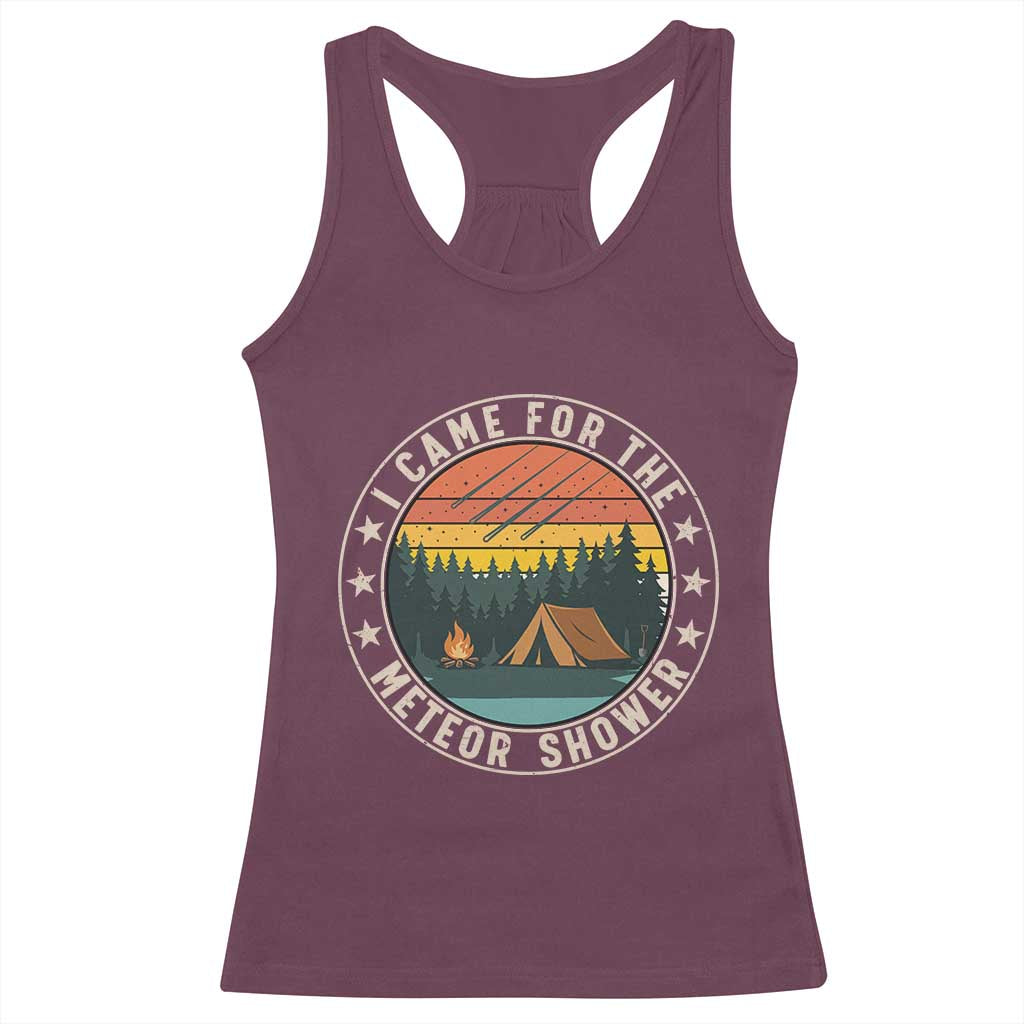 I Came For The Meteor Shower Racerback Tank Top Stargazer Camping Gift
