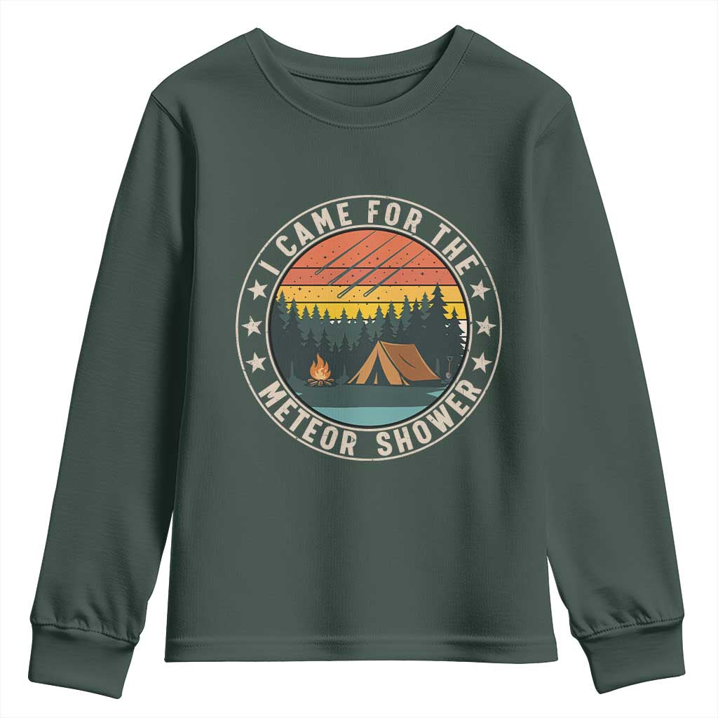 I Came For The Meteor Shower Youth Sweatshirt Stargazer Camping Gift