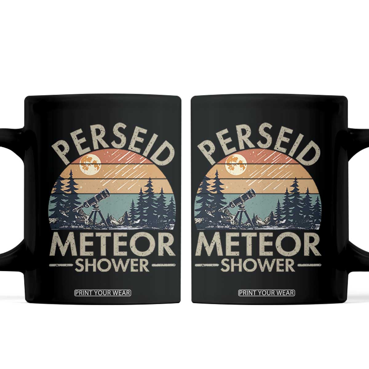 Perseid Meteor Shower Coffee Mug Vintage Astronomy Lover