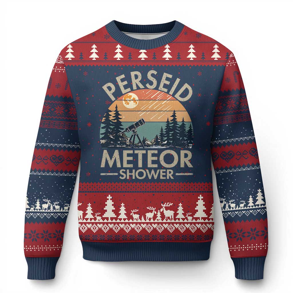Perseid Meteor Shower Ugly Christmas Sweater Vintage Astronomy Lover