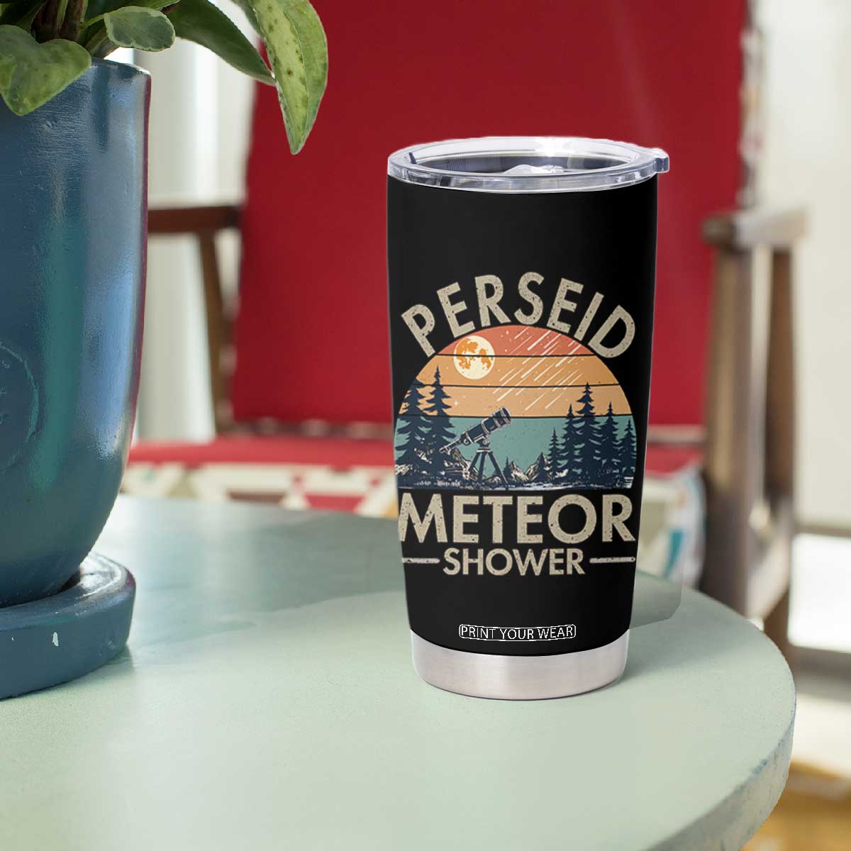 Perseid Meteor Shower Tumbler Cup Vintage Astronomy Lover