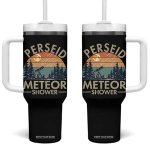 Perseid Meteor Shower Tumbler With Handle Vintage Astronomy Lover