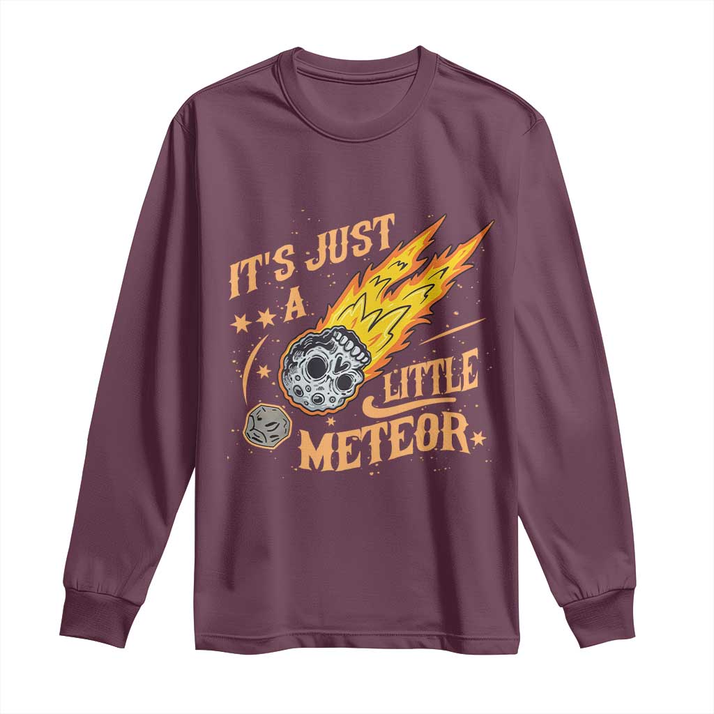 Funny Skull Meteorite Long Sleeve Shirt Just A Little Meteor