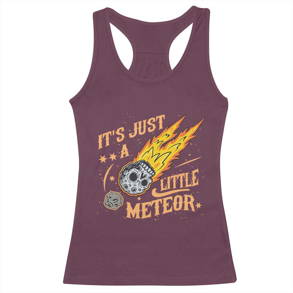 Funny Skull Meteorite Racerback Tank Top Just A Little Meteor