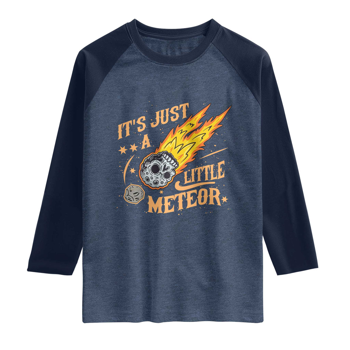 Funny Skull Meteorite Raglan Shirt Just A Little Meteor