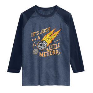 Funny Skull Meteorite Raglan Shirt Just A Little Meteor