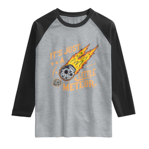 Funny Skull Meteorite Raglan Shirt Just A Little Meteor
