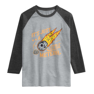 Funny Skull Meteorite Raglan Shirt Just A Little Meteor
