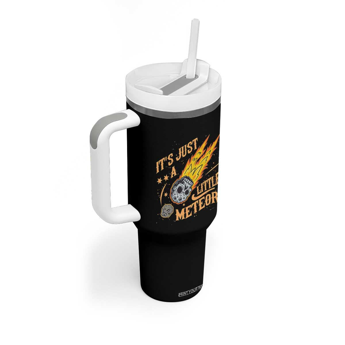 Funny Skull Meteorite Tumbler With Handle Just A Little Meteor