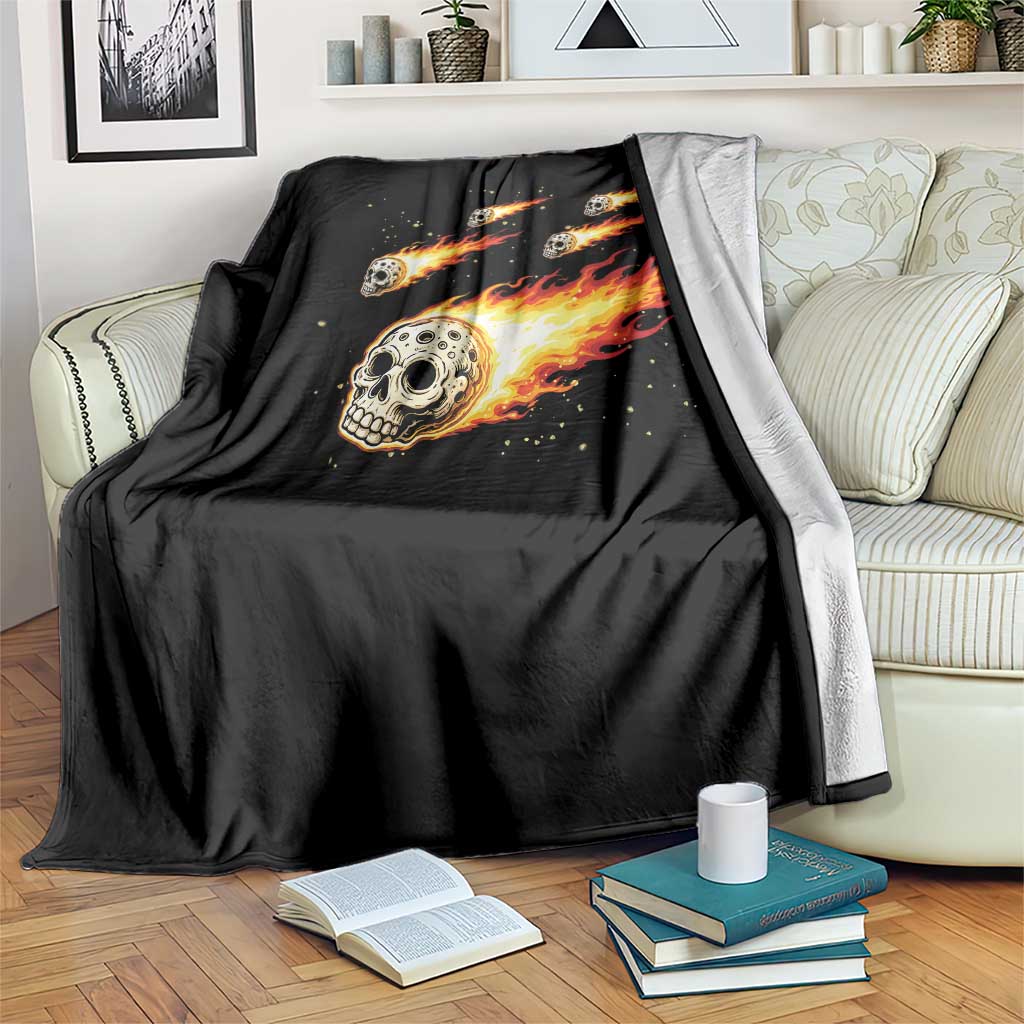 Skull Meteorite Throw Blanket Deep Space Asteroid Meteor Shower
