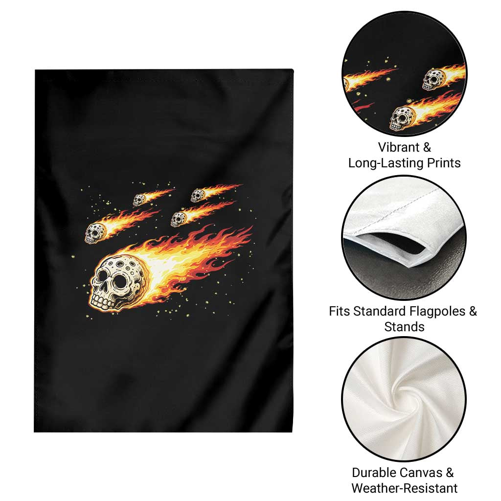 Skull Meteorite Garden Flag Deep Space Asteroid Meteor Shower