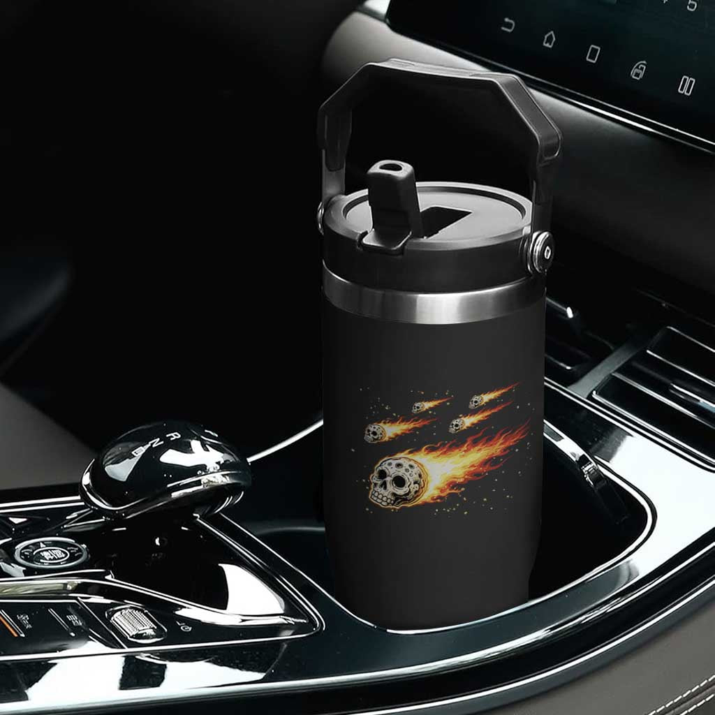 Skull Meteorite Flip Straw Tumbler Deep Space Asteroid Meteor Shower