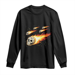 Skull Meteorite Long Sleeve Shirt Deep Space Asteroid Meteor Shower