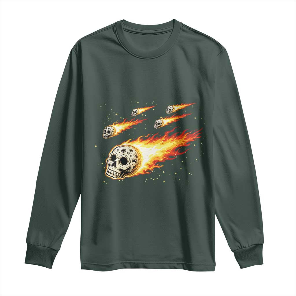 Skull Meteorite Long Sleeve Shirt Deep Space Asteroid Meteor Shower
