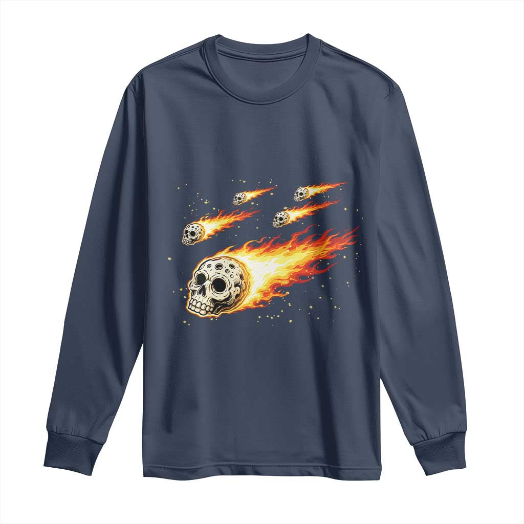 Skull Meteorite Long Sleeve Shirt Deep Space Asteroid Meteor Shower