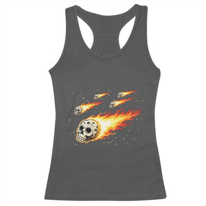 Skull Meteorite Racerback Tank Top Deep Space Asteroid Meteor Shower