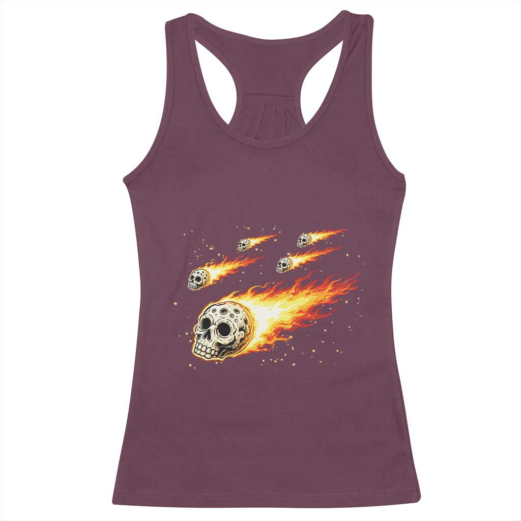 Skull Meteorite Racerback Tank Top Deep Space Asteroid Meteor Shower