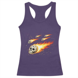 Skull Meteorite Racerback Tank Top Deep Space Asteroid Meteor Shower