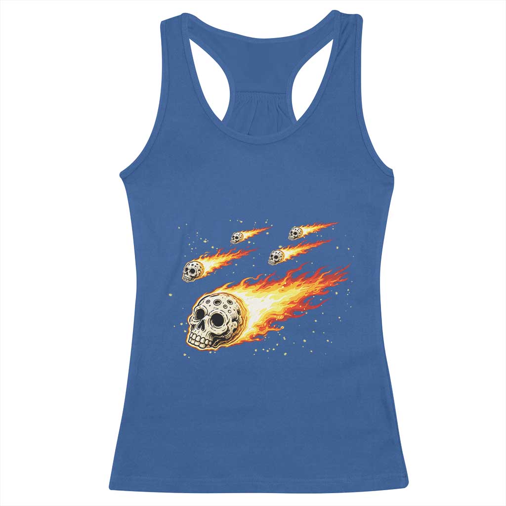 Skull Meteorite Racerback Tank Top Deep Space Asteroid Meteor Shower