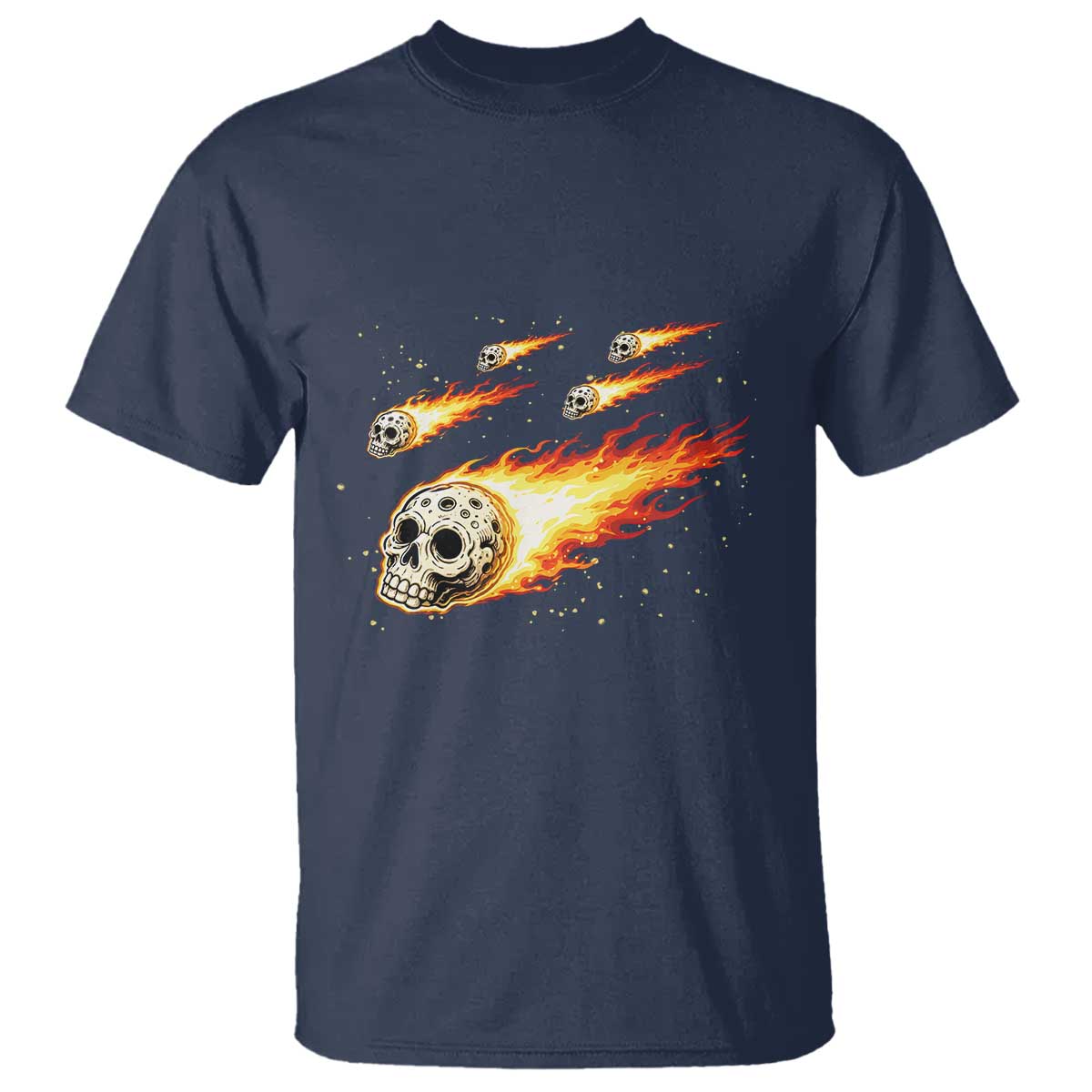 Skull Meteorite T Shirt Deep Space Asteroid Meteor Shower