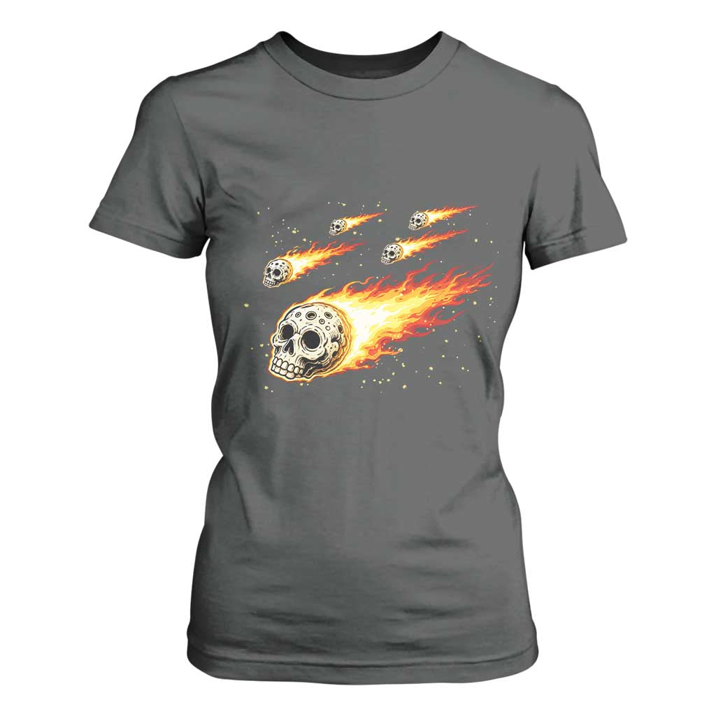 Skull Meteorite T Shirt For Women Deep Space Asteroid Meteor Shower