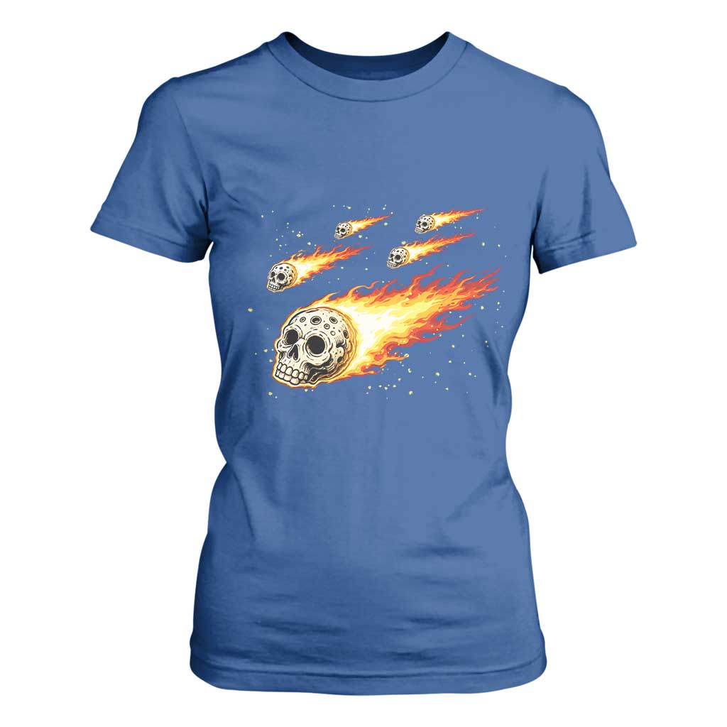 Skull Meteorite T Shirt For Women Deep Space Asteroid Meteor Shower